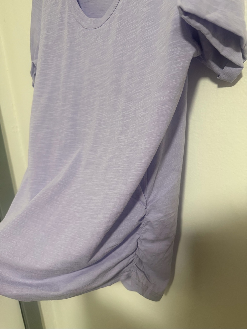Pact Maternity Organic Cotton Lavender Ruched Side Tee Top Women’s Large - Picture 7 of 9